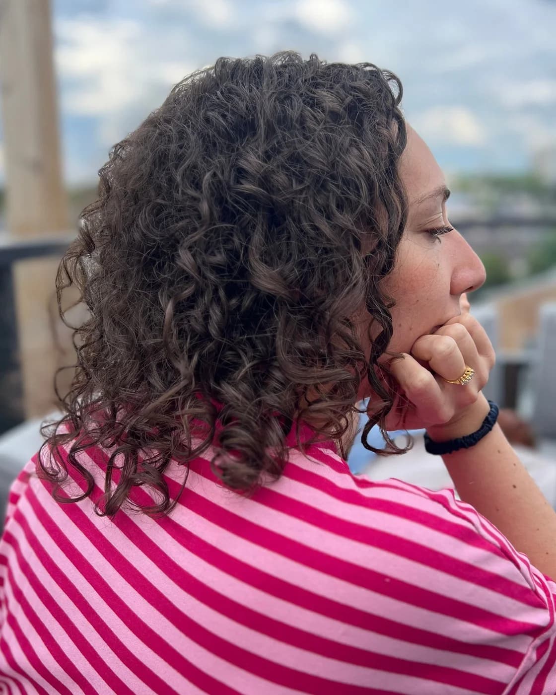 Après : Cheveux bruns
